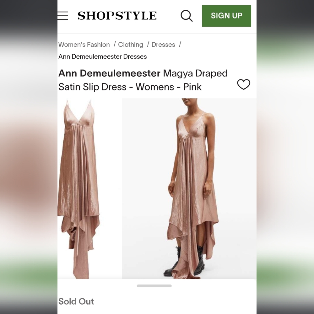 ANN DEMEULEMEESTER MAGYA Slip Dress. 2019/20 Runway Piece! Mocha Nude RARE Small